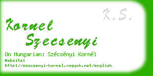 kornel szecsenyi business card